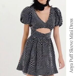 For Love & Lemons Anya Puff Sleeves Mini Dress L